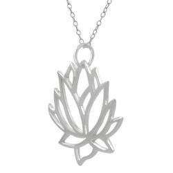 Sterling Silver Cut out Lotus Flower Necklace  