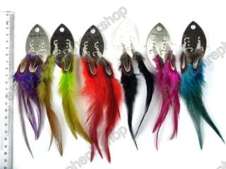   30pairs colored mix style pheasant feather dangle earrings  