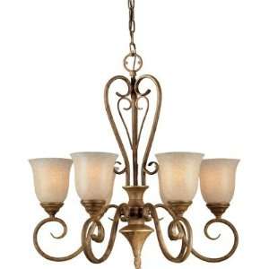  Forte 2391 06 17 Chandelier, Chestnut Finish with Mica 
