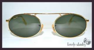 Vintage B&L RAY BAN Sunglasses Antique OVAL Gold Metal Arista USA 