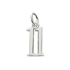  Rembrandt Charms Number 11 Charm, Sterling Silver: Jewelry