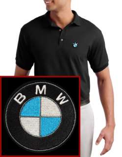 BMW EMBROIDERED Car Logo Black Polo Shirt NEW  