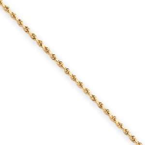   75mm, 10 Karat Yellow Gold, Diamond Cut Rope Chain   22 inch: Jewelry