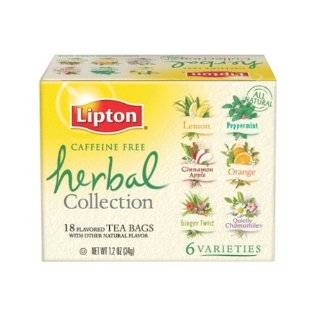 Lipton Herbal Tea Collection, Variety Pack of Six Flavors, Tea Bags 