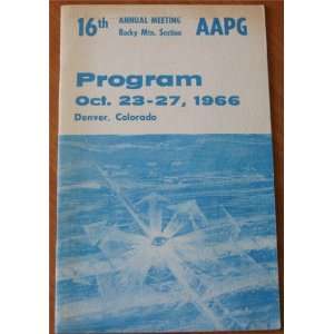   Annual Meeting Rocky Mtn. Section Program Oct. 23 27, 1966 Denver, Co