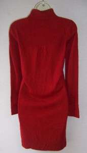 STUDIO Red Turtle Neck Long Sleeve Versatile Sweater Dress 