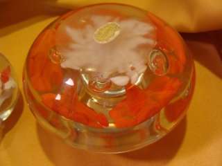 Beautiful Studio Art Glass Perfume Bottle Red Orange  