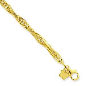  14k Twisted Fancy Chain Bracelet , Size 7.5 Jewelry