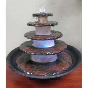   Stone Design Tabletop Fountain with Color Changing Light: Patio, Lawn