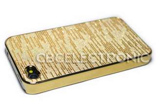 New Dark gold Shiny PU hard case Skin Cover for iPhone 4 4G  