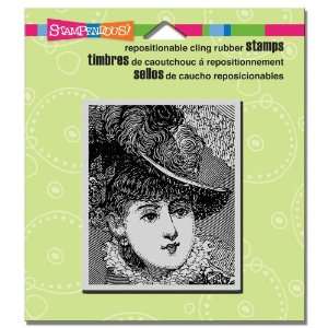  Stampendous Cling Rubber Stamp, Plume Portrait Image: Arts 