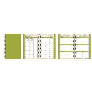  Wire O Weekly/Monthly Planner, Lime Green Maison, 5 x 8 