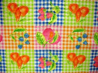   Summer Picnic Fruit Plissé Cotton Fabric 60wd BTY Strawberry Pears