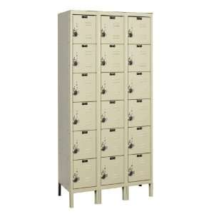  Hallowell Ready Built Box Lockers in Parchment   3 Wide 