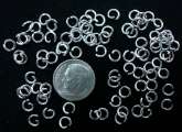   5MM DIAMETER OPEN 19 GAUGE WHITE GOLD PLATED JUMP RINGS ROUND WIRE