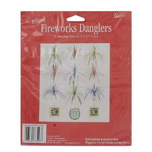  6 Packs of 3 30th Birthday Firework Dangling Cutouts