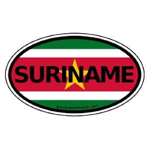  Suriname Flag Car Bumper Sticker Decal Oval: Automotive