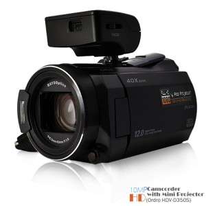 10MP HD Camcorder with Mini Projector (Ordro HDV D350S)