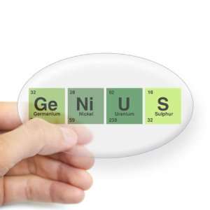  Sticker Clear (Oval) Genius Periodic Table of Elements Science Geek 