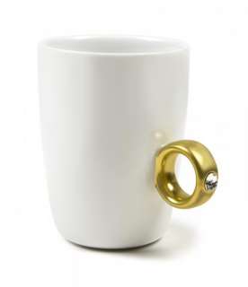 Carat Coffee Tea Cup Mug Gold Ring   Novelty Gift!  
