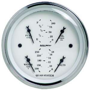  Auto Meter 1612 Old Tyme White 3 3/8 Short Sweep Electric 