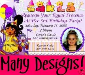 Princess Dora the Explorer Birthday Invitations  