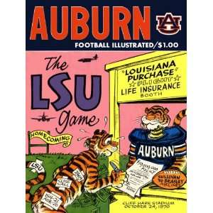  1970 Auburn vs. LSU 22 x 30 Canvas Historic Football Print 