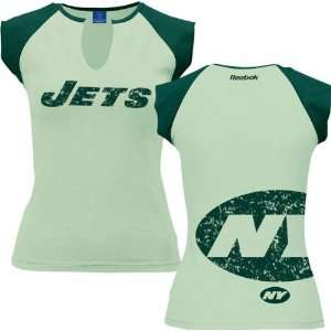 New York Jets Juniors Sleeveless Slit Crew Neck Tee  