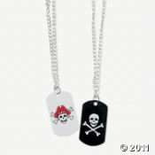 Pirate Dog Tag Necklaces  