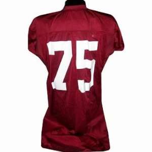  #75 Alabama Game Used Maroon Football Jersey (Name Removed 