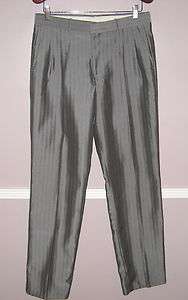 Mens Silver Gray Pleated Dress Pants Size 32X30 NEW  