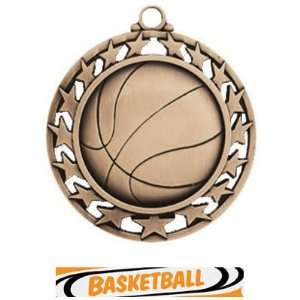  Hasty Awards Custom Basketball Medal With Stars BRONZE 
