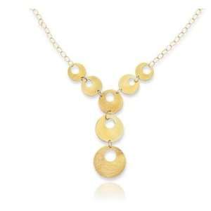  14k Yellow Gold 18 Inch Great Stylish Circles Necklace 