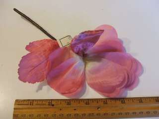 Vintage Millinery Flower Pink Orchid Velvet Organdy Y80  