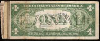 1935a SHORT SNORTER $1 HAWAII OVERPRINT US Silver Certificate Currency 