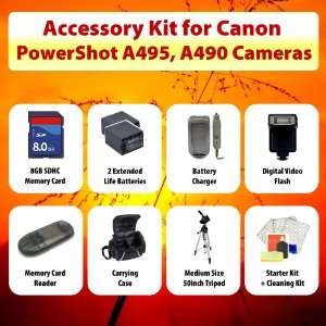  Point n Shoot Accessory KIT for Canon Powershot A495, A490 