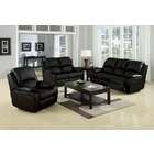 Acme 2 pc Caray black bonded leather upholstered sofa and love seat 