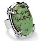 Palm Beach Jewelry Silvertone Oval Shaped Turquoise Ring   Size: 7