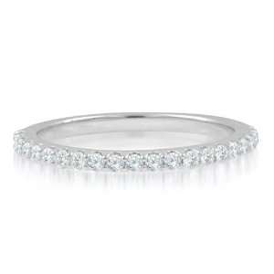  Pave Diamond Wedding Band Ring in Platinum Band (G, SI1, 0 