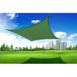 Aosom 16.5 Square Outdoor Patio Sun Shade Sail Canopy   Green at 