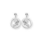 VistaBella .925 Sterling Silver Tinkerbell Round Dangle Earrings