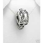 EE Sterl Silver Gothic Tribal Skull Pendant Harley Jewelry