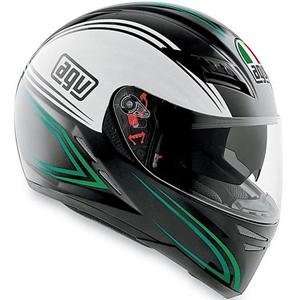    AGV S 4 SV Zebra Helmet   Large/Black/White/Green: Automotive