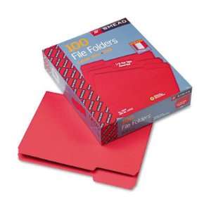 File Folders 1/3 Cut Top Tab Letter Red 100: Electronics