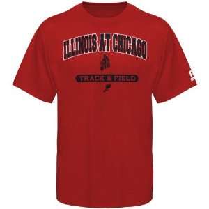 Russell Illinois Chicago Flames Flame Red Track & Field T shirt 