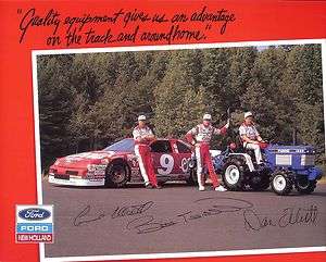 1990 Bill Elliott #9 FORD sponsor NASCAR Postcard  