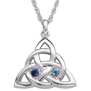 Couples Celtic Knot Birthstone Pendant   Personalized Jewelry