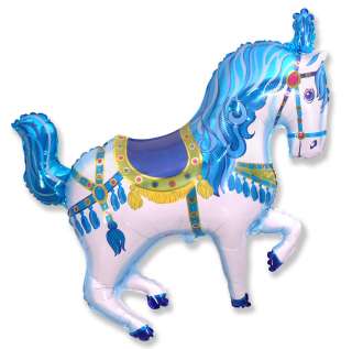 34 balloon CAROUSEL HORSE circus BLUE party FAVORS new  