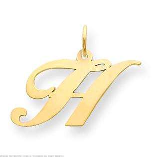 Fancy Cursive Letter H Charm 14K Gold  FindingKing Jewelry Gold 