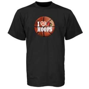    Louisville Cardinals Black I Love Hoops T shirt
